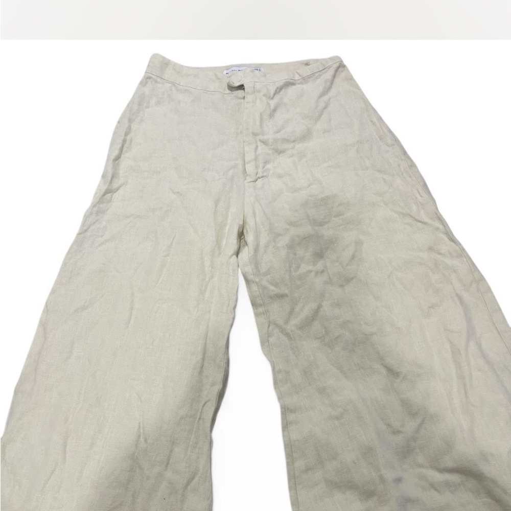 Linen Cream Flowy Pants